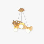 Arisha Vintage Airplane Shape Pendant Light, Wood