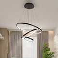 Aluna Pendant Light, Inner Ring Illuminated, White/Black/Gold