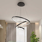 Aluna Pendant Light, Inner Ring Illuminated, White/Black/Gold