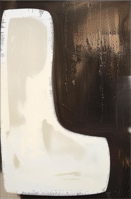2 Piece Set Dark Brown Diptych Oil Painting