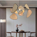 Ritta Pendant Light Leaf Grid, Rattan/Metal, Bedroom