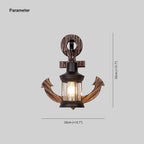 Epoch Anchor Lantern Wall Lamp, Vintage/Antique, Wood, Bedroom