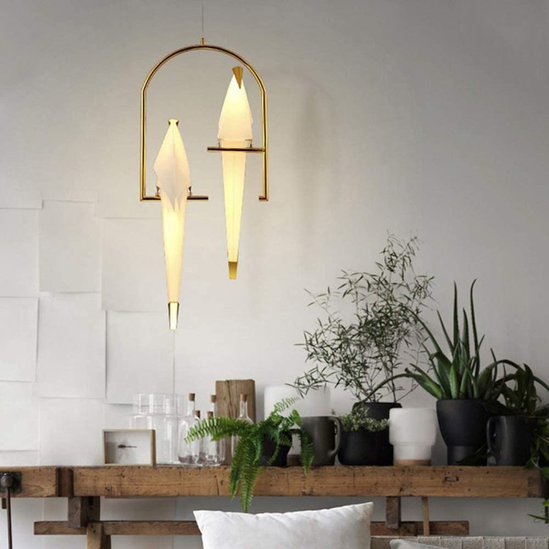 Arisha Modern Nordic Post Modern Bird Pendant Light, White/Clear