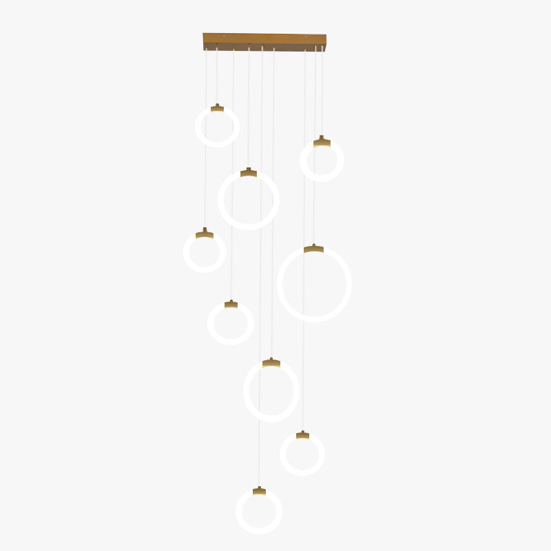 Arisha Minimalist Staircase Ring Metal Pendant Light