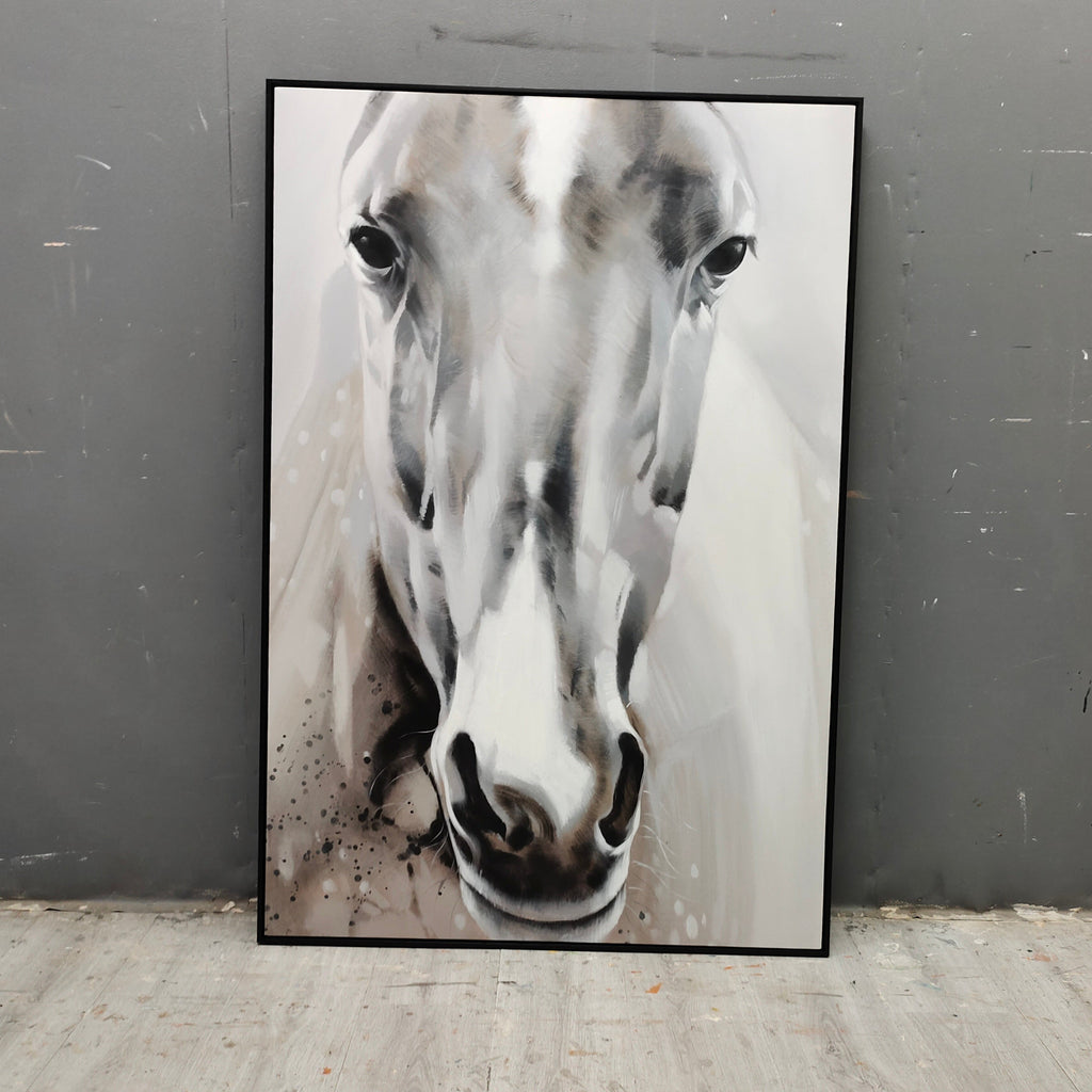 Monochrome Horse Head Oil Painting