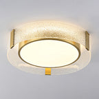 Arisha Modern Round Metal/Glass Flush Mount Ceiling Light, Gold