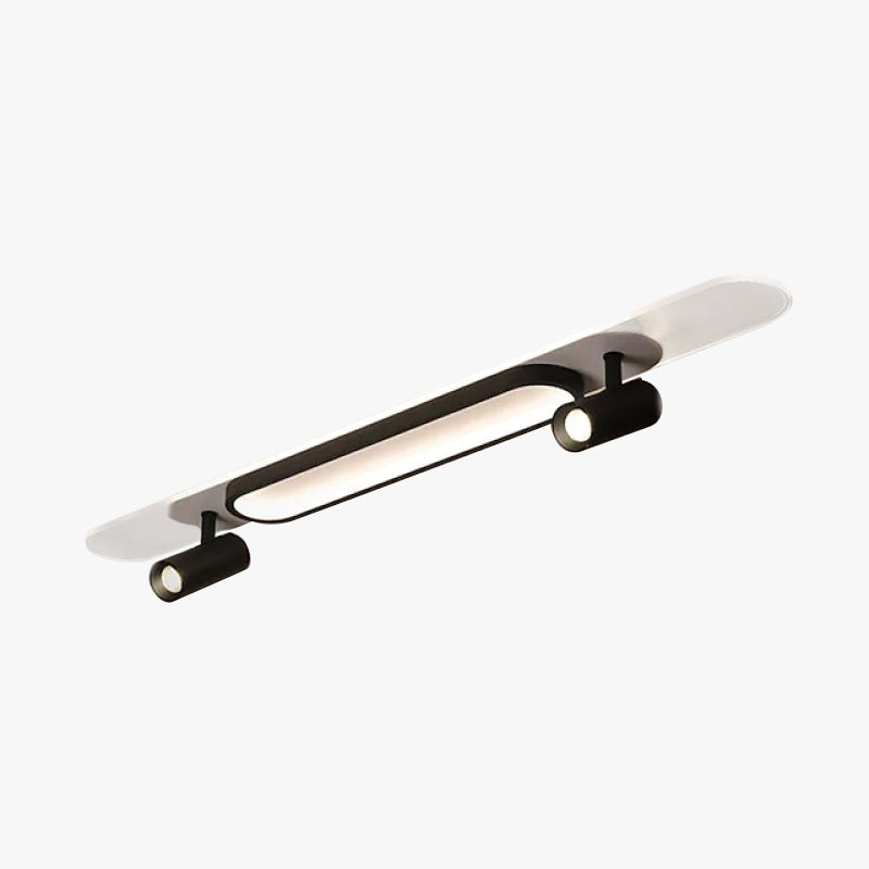 Aim Modern Rectangular LED Metal/ Ceiling Light, Black/White