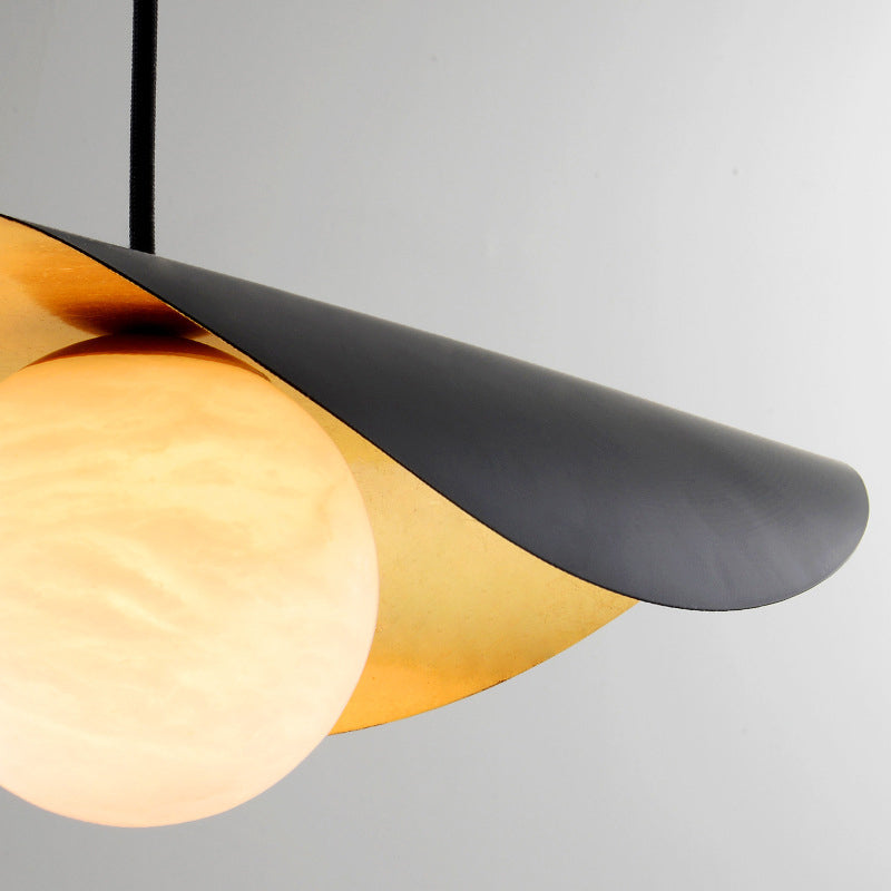 Arisha Modern Nordic Minimalist Metal/Marble Pendant Light, Black