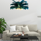 O'Moore Nordic Luxury Pendant Light, Brass/Feather