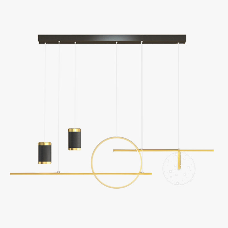 Arisha Modern Metal Starry Pendant Light, Black/White/Gold