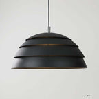 Arisha Design Semi-Globe Metal Pendant Light, Black/White