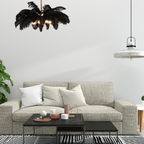O'Moore Nordic Luxury Pendant Light, Brass/Feather