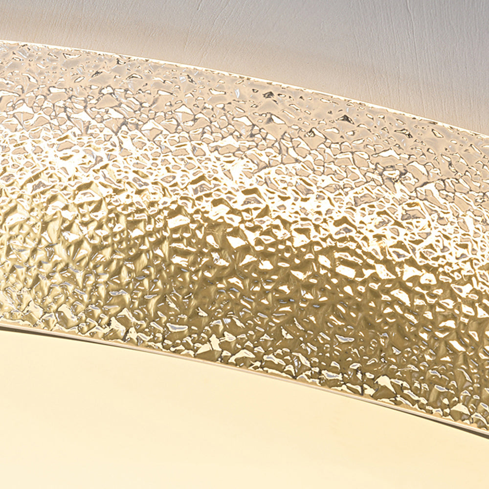 Arisha Modern Round Metal/Glass Flush Mount Ceiling Light, Gold