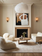 Wabi-Sabi Neutral Abstract Oil Painting Square