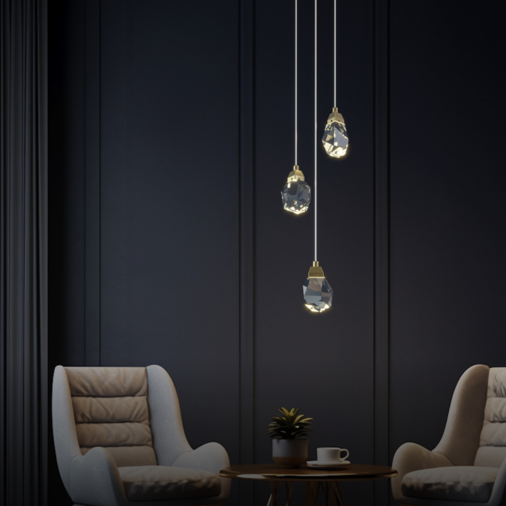 Kristy Design Ball Glass/Metal Pendant Light Gold