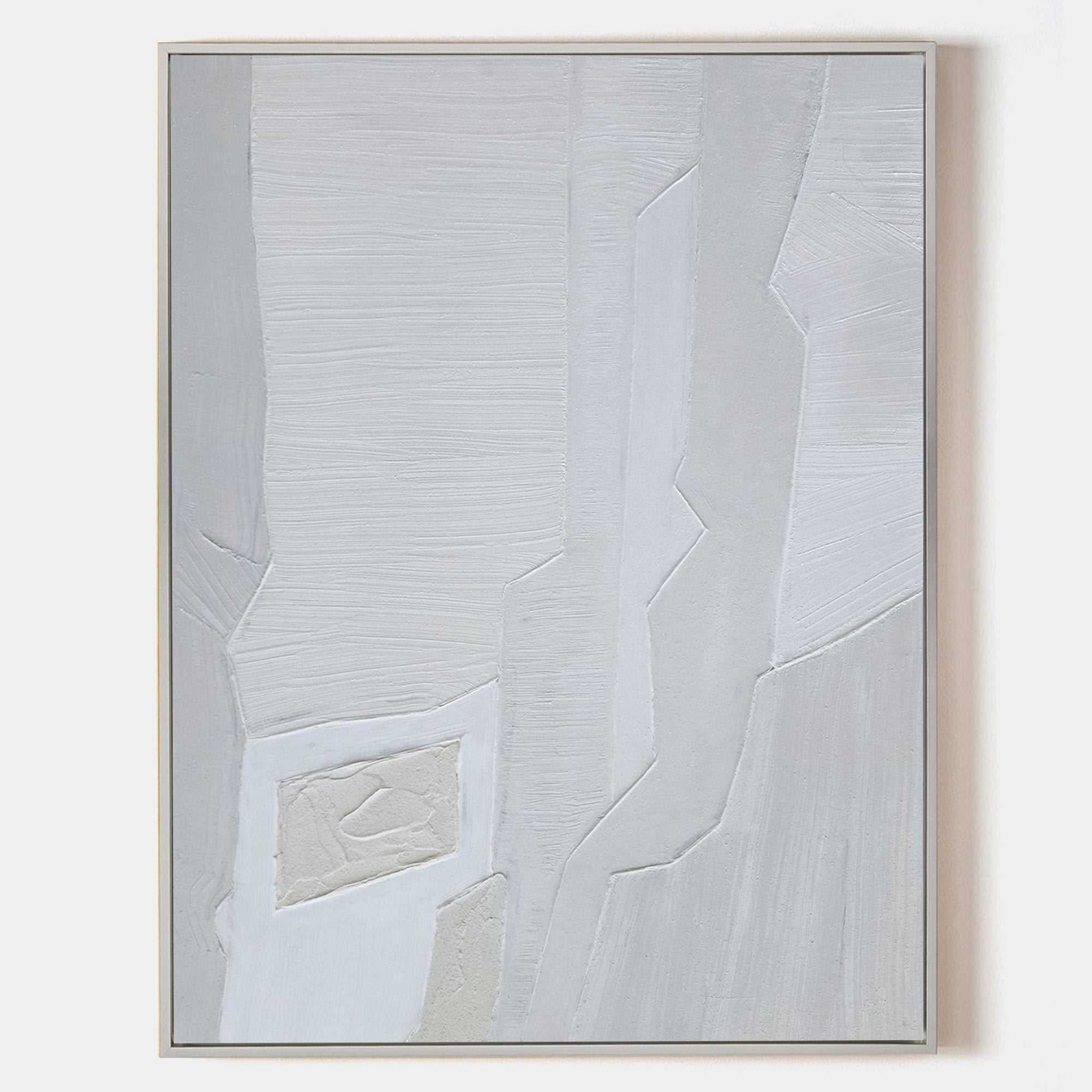 Light Gray Textured Abstract Wall Art Vertical