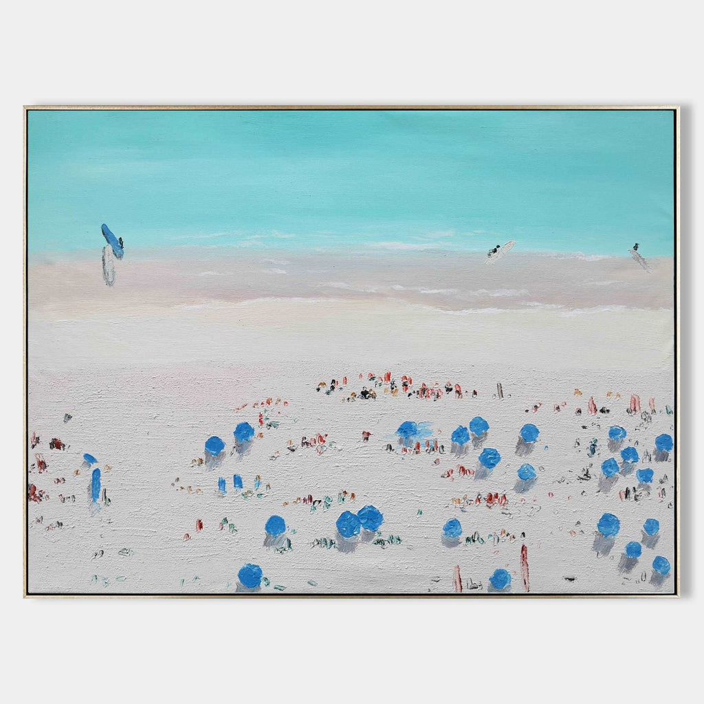 Coastal Beach Scene Oil Painting Horizontal
