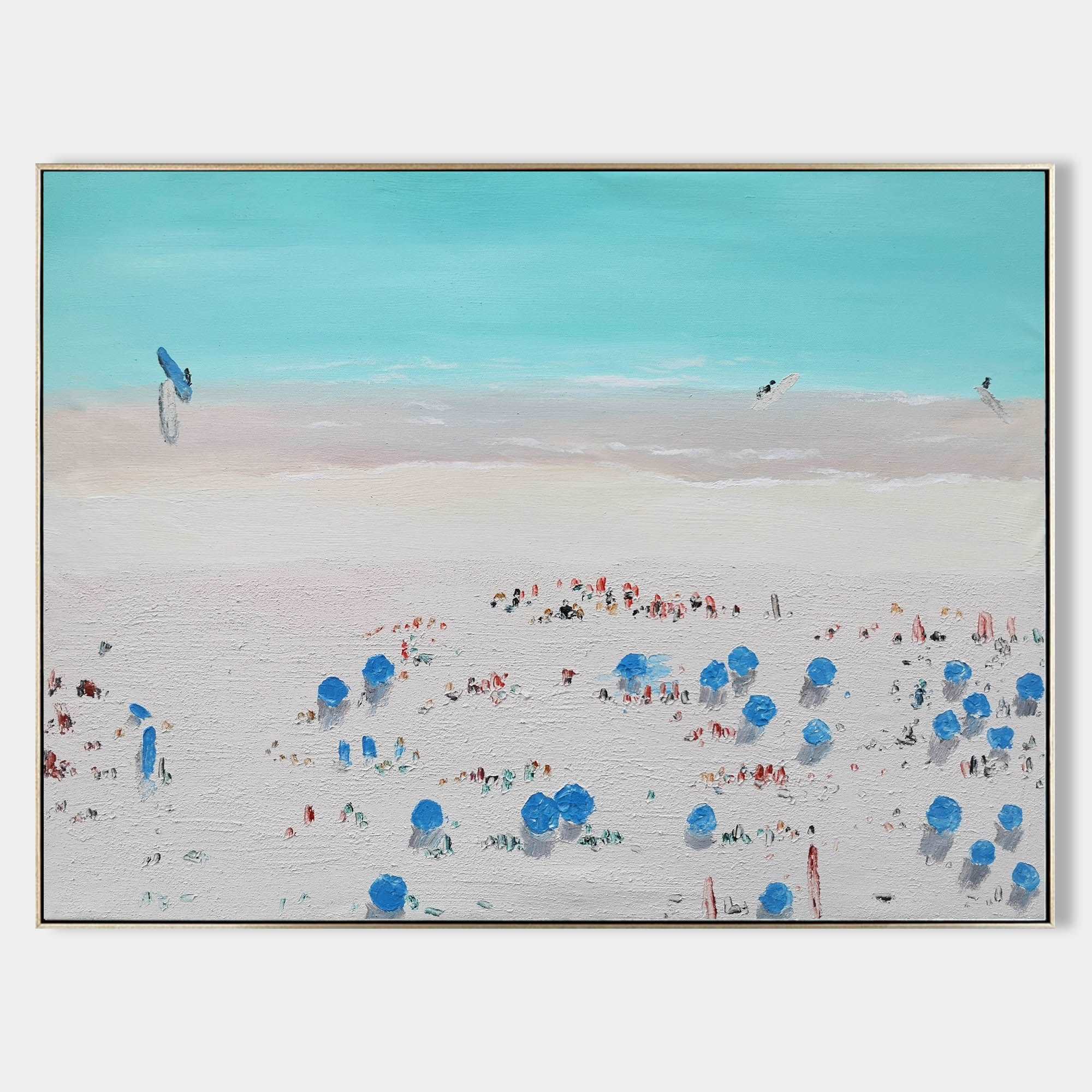 Coastal Beach Scene Oil Painting Horizontal