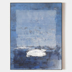 Luminous Blue Seascape Painting Vertical