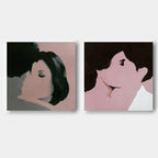 Minimalist Intimacy Diptych Painting