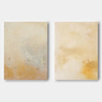 Minimalist Diptych Wall Art Warm Neutrals Gold Leaf