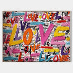 Graffiti Style Love Pop Art Impasto Painting