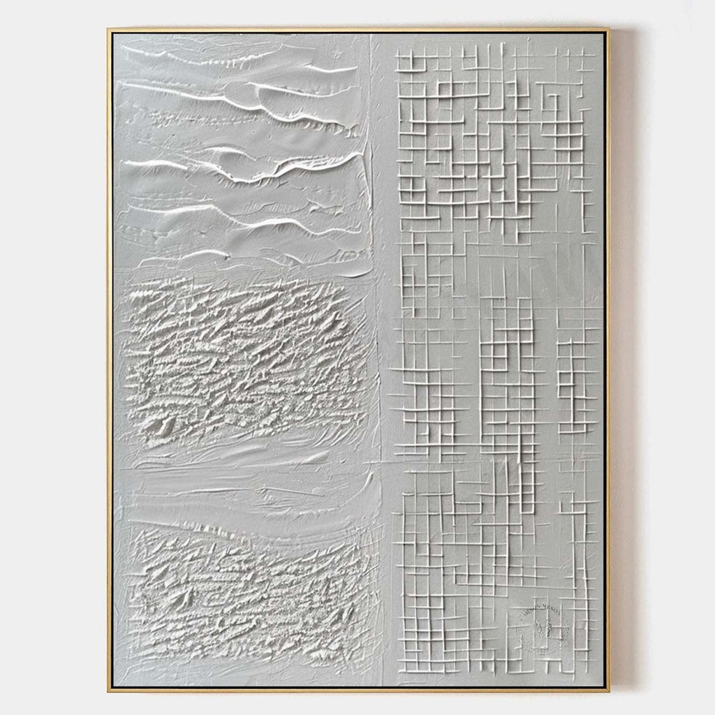 Neutral Tone Textured Plaster Art Texture Painting