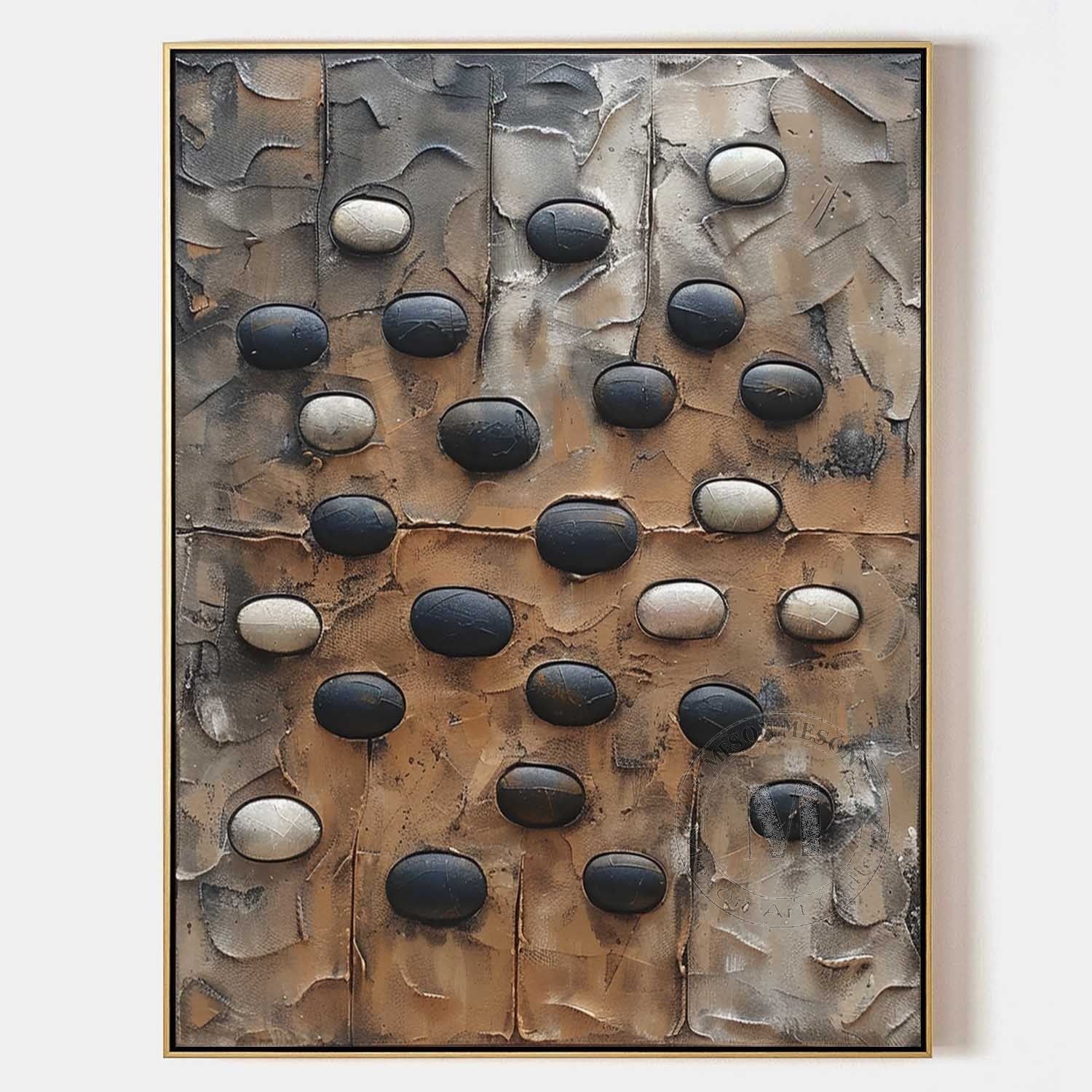 Textured River Stone Relief Painting