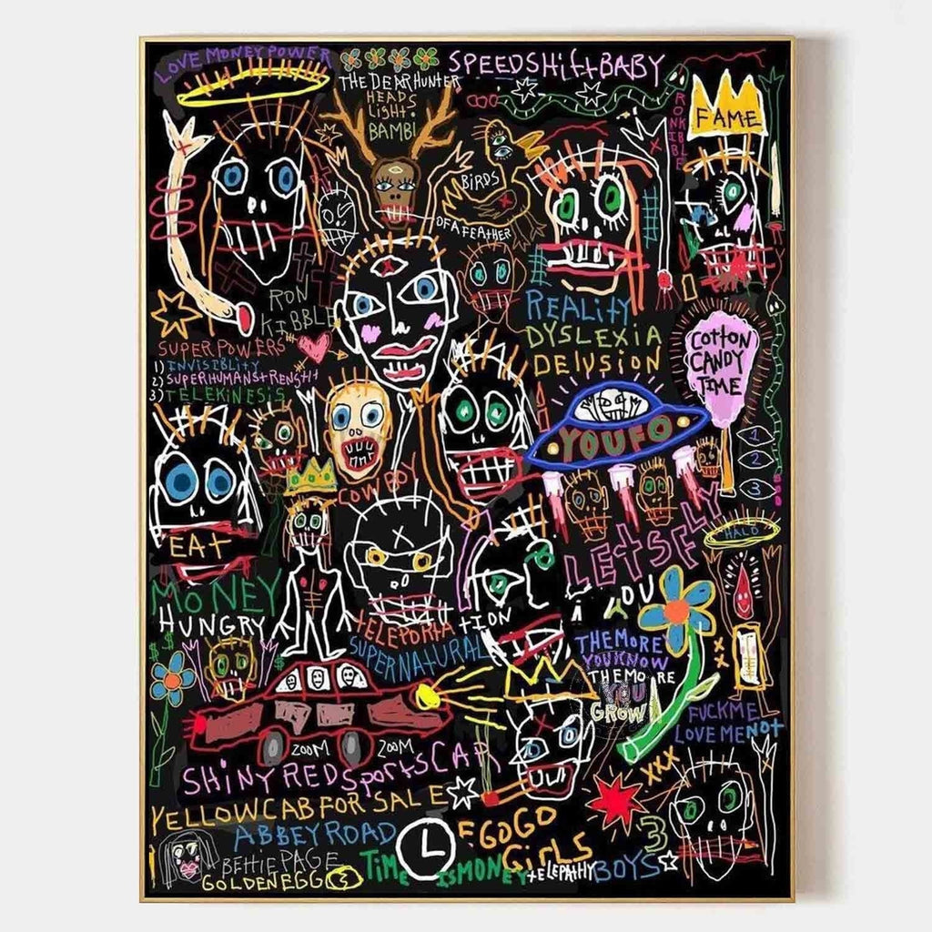 Wall Art Abstract Dense Graffiti Vibrant Chaotic