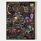 Wall Art Abstract Dense Graffiti Vibrant Chaotic