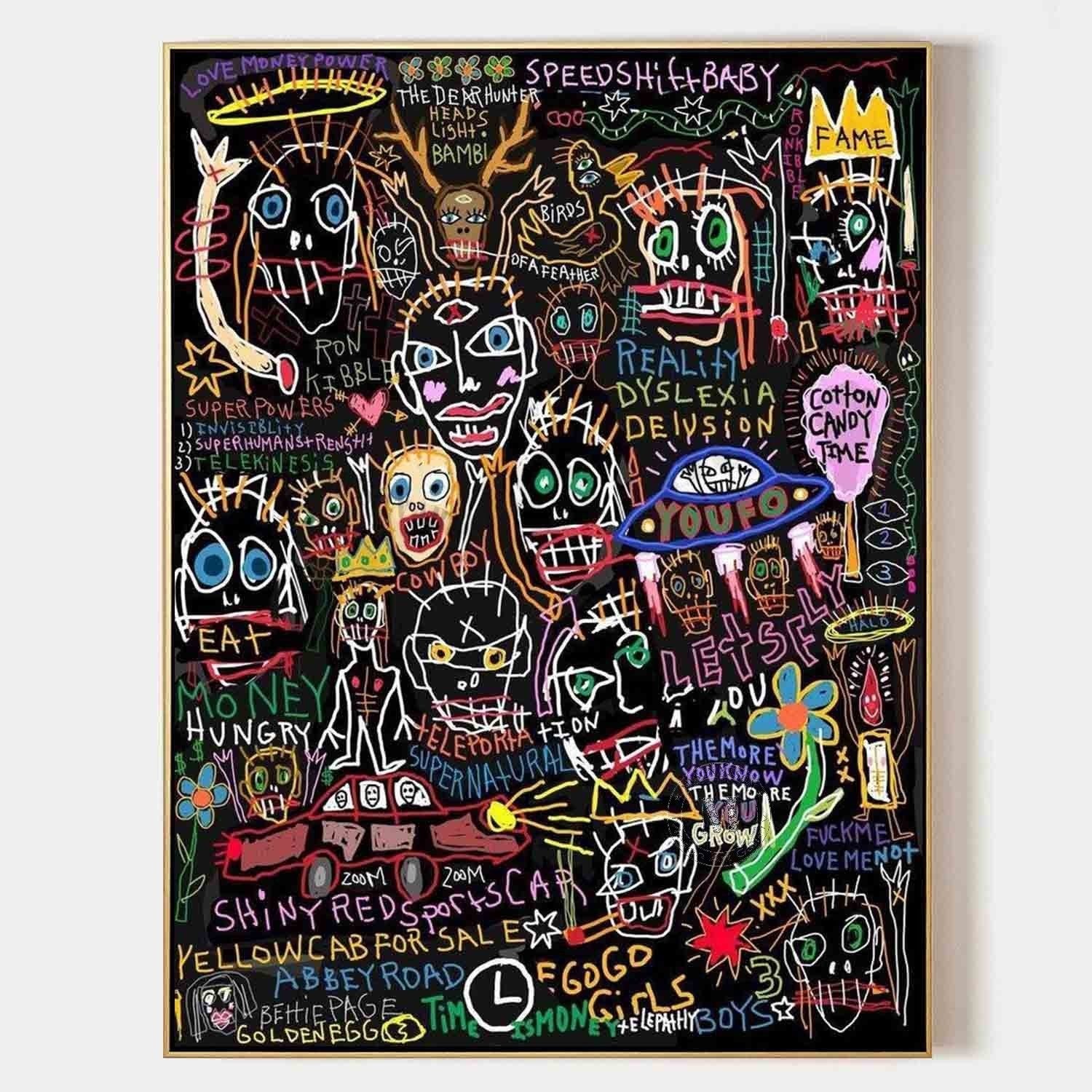 Wall Art Abstract Dense Graffiti Vibrant Chaotic