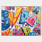Graffiti Love Pop Art Impasto Painting