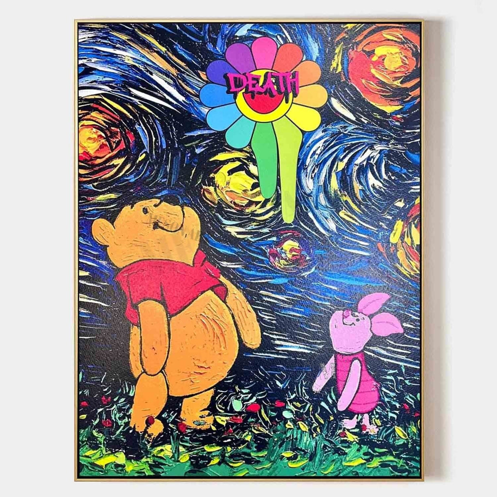 Pop Art Winnie the Pooh Starry Night Vertical