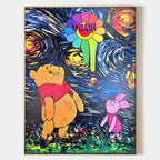 Pop Art Winnie the Pooh Starry Night Vertical