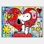 Snoopy King of Hearts Pop Art Impasto Painting