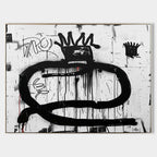 Tactile Neo-Expressionist Oil Painting Bold Black Drips