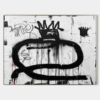 Tactile Neo-Expressionist Oil Painting Bold Black Drips