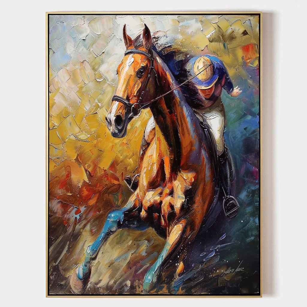 Horse Racing 3D Impasto Painting