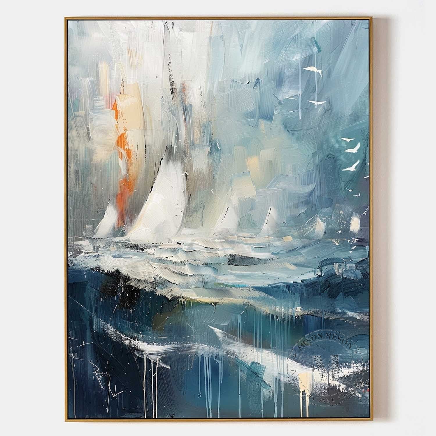 Wall Art Abstract Dynamic Ocean Wave Seascape