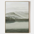 Serene Misty Mountain Landscape Painting