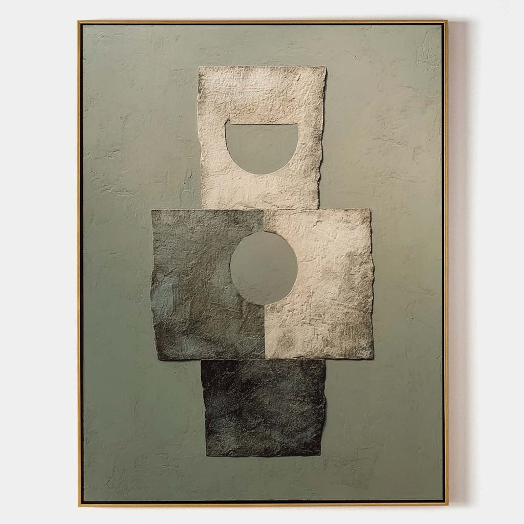 Wabi-Sabi Geometric Abstract Texture Painting