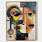 Cubist Dual Faces Abstract Painting
