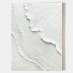 3D Textured White Wave Painting Organic Wall Art