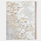 Minimalist 3D Textured White Beige Wall Art