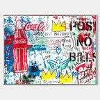 Wall Art Abstract Graffiti Vibrant Hand Drawn