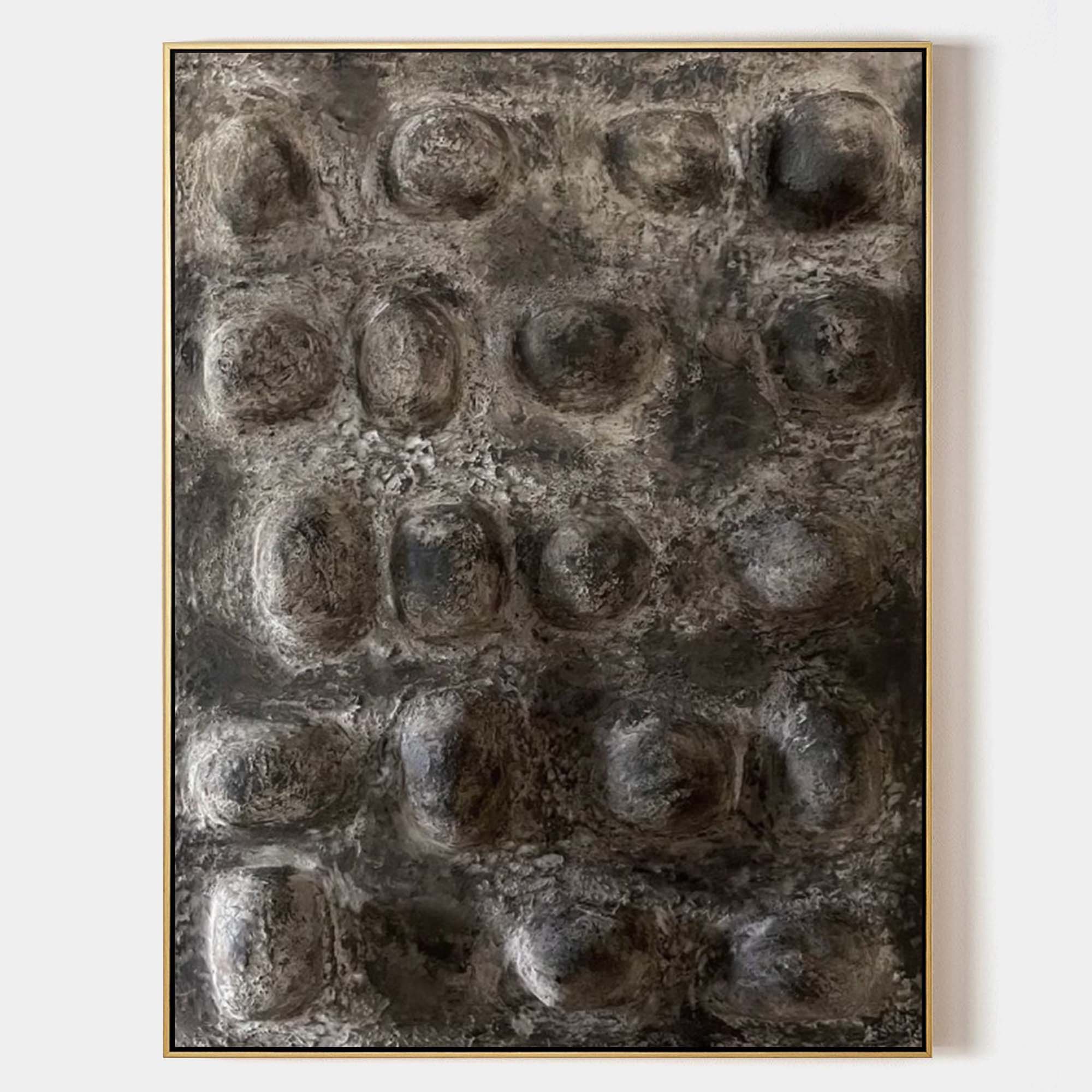 Textured Neutral Dome Relief Painting