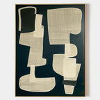 Mid-Century Abstract Shapes Painting