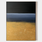 Gold Black Blue Abstract Wall Art Vertical