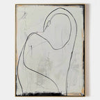 Minimalist Embrace Line Art Painting