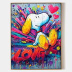 Snoopy Love Pop Art Impasto Painting